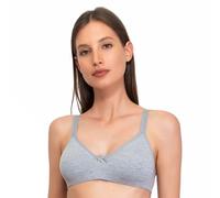 SÌèLEI, Bra without Padding and Without Underwire, Made of Organic Cotton, 100% Natural, Designed in Italy, heather grey, 36B