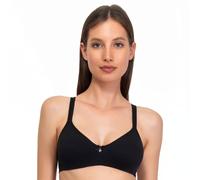 SÌèLEI, Bra without Padding and Without Underwire, Made of Organic Cotton, 100% Natural, Designed in Italy, Black, 34B