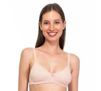 SÌèLEI, Bra without Padding and Without Underwire, Made of Organic Cotton, 100% Natural, Designed in Italy, Pink Melange, 32B