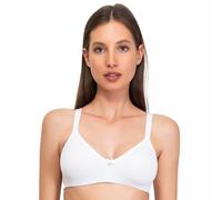 SÌèLEI, Bra without Padding and Without Underwire, Made of Organic Cotton, 100% Natural, Designed in Italy, White, 32B