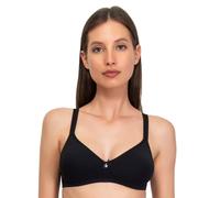 SÌèLEI, Semi-Padded Bra Without Underwire, Made of Organic Cotton, 100% Natural, Designed in Italy, Black, 34B