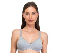 SÌèLEI, Semi-Padded Bra Without Underwire, Made of Organic Cotton, 100% Natural, Designed in Italy, heather grey, 36B