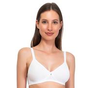 SÌèLEI, Semi-Padded Bra Without Underwire, Made of Organic Cotton, 100% Natural, Designed in Italy, White, 34B