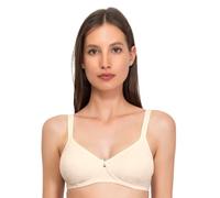 SIELEI, Semi-Padded Bra without Underwire, Made of Organic Cotton, Designed in Italy, Ecru Melange, 32B