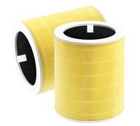 sieloonger Replacement Air Filter Core 600S Compatible with LEVOIT Core 600S Core 600S-RF AIR Purifier,H13 True HEPA 3-in-1 Replacement Filter, Efficiency Activated Carbon,2-Pack(YELLOW)