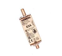 Siemens 3NA3822 LV HRC Fuse Link, NH000, in: 63 A, gG, Un AC: 500 V, Un DC: 250 V, Front Indicator, Non- Insulated Grip lugs, White