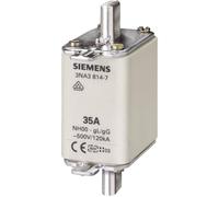 Siemens 3NA3836 LV HRC Fuse Link, NH00, in: 160 A, gG, Un AC: 500 V, Un DC: 250 V, Front Indicator, Non-Insulated Grip lugs, White