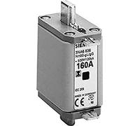 Siemens 3NA6836 LV HRC Fuse Link, NH00, in: 160 A, gG, Un AC: 500 V, Un DC: 250 V, Combination Indicator, Insulated Grip lugs, White