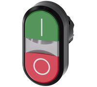 Siemens 3SU1000-3AB42-0AK0 Twin PUSHBUTTON, 22MM, Round, Plastic, Green: I, RED: O, Flat Buttons, White