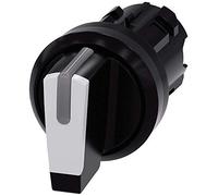 Siemens 3SU1002-2BL60-0AA0 Selector Switch, can be Illum., 22mm, Round, Plastic, Short Selector Switch, 3 Switch Positions I-O-II, Latching, Actuating Angle 2X45 Deg., 10: 30H/12H/13: 30H, White