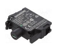 Siemens 3SU1401-1BB40-1AA0 LED Module with Integrated LED 24V AC/DC, Green, Screw Terminal, for Front Plate MOUNTING, White