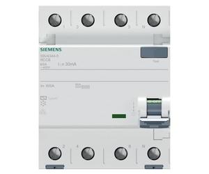 Siemens 5SV4344-0 RCCB, 4-pole, type AC, In: 40 A, 30 mA, Un AC: 400 V, White