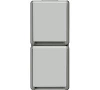 Siemens 5UB4723 Delta Surface IP44 AP Schuko Socket 2-Way Vertical with Hinged Lid for Wet Rooms, Outdoors or Cellar