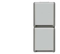 Siemens 5UB4723 Delta Surface IP44 AP Schuko Socket 2-Way Vertical with Hinged Lid for Wet Rooms, Outdoors or Cellar