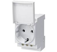 Siemens 5TE6801 DIN rail mains socket with cover grey 1pc