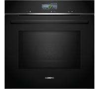 Siemens IQ-700 HM776G1B1B Built In Electric Single Oven with Microwave Function with Pyrolytic Cleaning - Black, Black