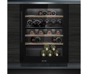 Siemens KU21WAHG0G 60cm Undercounter Dual Zone Wine Cooler - BLACK