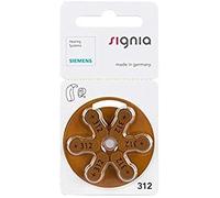 Siemens Signia Hearing Aid Batteries Type 312 (PR41, Brown) - Pack of 120 (20 x 6) - Zinc-Air Batteries 1.4 V - Long Runtime & Reliable Performance - Original Siemens Quality