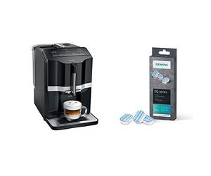 Siemens TI351209GB EQ.300 Bean to Cup Fully Automatic Freestanding Coffee Machine, Black with TZ80002B Coffee Machine 2 in 1 Descaling Tablets