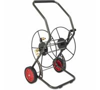 Siena Garden Profi Hose Reel 80 m Robust Rubber Tires & Hand Crank Black