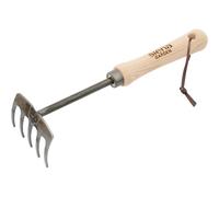 Siena Garden Small Rake 5 Tines Ash Handle Gardening Tool Rake Hand Rake