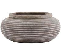 Siena Planter - Round Ribbed - Brown Ceramic