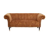 Siena Sofa - 2 Seater - Chesterfield - Brown Velvet Fabric