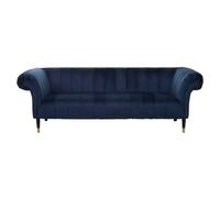 Siena Sofa - 3 Seater - Chesterfield - Midnight Blue Velvet Fabric