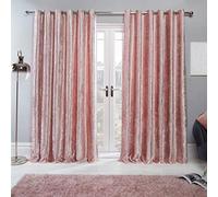Sienna Pair of Crushed Velvet Fully Lined Eyelet Curtains - Pink / 167cm / 137cm