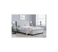 Birlea 120Cm Sienna Fabric Bed Steel Crushed Velvet, Grey