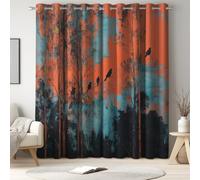 Sienna Blackout Curtains for Sliding Door, Abstract Trees Silhouette Sunset, Thermal Insulated Eyelet Pair, Light Blocking Privacy, 2 Panels for Patio Door 66" x 90"