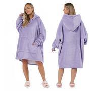Sienna Blanket Hoodie, Ultra Soft Fleece Hoodie Gifts for Her Oversized Wearable Blankets, Warm Cosy Comfy Hooded Throw for Women Men Adults Girls Boys, Purple Hoodie Blanket Lilac