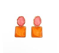 Sienna Bold Pink and Orange Drop Statement Earrings Luxe Tones Multi One Size