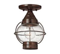 Sienna Bronze Led Flush Light For Low Ceilings - 1 Bulb E27 60W Fixture