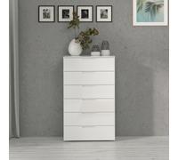 Sienna Chest - 6 Drawer - Tall - White Gloss
