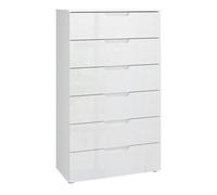 Sienna Chest Of 6 Drawers In White/white High Gloss