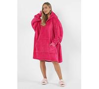 Sienna Coral Fleece Hoodie Blanket Fuchsia