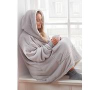 Sienna Coral Fleece Hoodie Blanket Silver