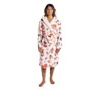 Sienna Dressing Gowns Unisex Bath Robe Autumn Print Super Soft Plush Flannel Fleece Hooded Dressing Gowns Winter Warm Bath Robe for Sleepwear Loungewear, Beige