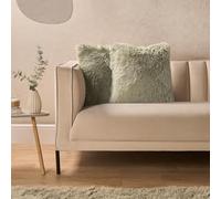 Sienna Fluffy Cushion Covers with Invisible Zipper, Ultra Soft Fluffy Fabric Plain Luxurious Sage Green Pillow Covers Pack of 2 For Sofa Bed Livingroom, 45x45cm
