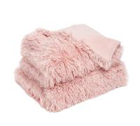 Sienna Fluffy Fleece Blanket King Size, Mothers Day Gifts Soft Cosy Warm Blanket for Bed Settees Armchairs Lightweight Throws for Sofas Large, Blush Pink - 200 x 240cm