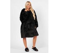 Sienna Fluffy Hooded Fleece Blanket Black