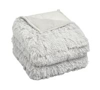 Sienna Fluffy Long Fleece Shaggy Soft Fleece Sensory Adults Weighted Blanket Reversible Sleep Throw - Silver, 150 x 200cm - 8kg (Disclaimer:Only suitable for age 3+years)