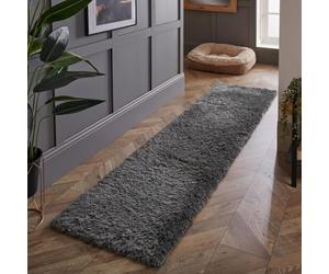 Sienna Fluffy Shaggy Rugs Living Room Hallway Runner, Charcoal 60 x 150cm | Super Soft Rugs for Bedroom Entryway Anti Slip Floor Carpet Beside Rugs for Kids Bedroom Thick Pile Non Shedding Runner Rug