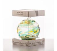 Sienna Glass 10cm Angel Orb - Archangel Chamuel - Green Fluorite