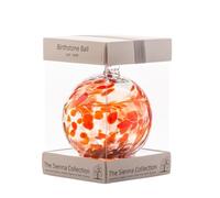 Sienna Glass 10cm Birthstone Friendship Ball - January Garnet - Handcrafted Mouth-Blown Glass Ornament - Gift Boxed Decoration for Birthdays, Windows, Gardens, Memorials, Anniversaries, Home Decor