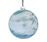 Handmade Hanging Glass Friendship Ball - 10cm Aquamarine - Unique Gift for Her - Special Occasion Décor - Decorative Ornament