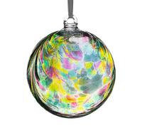Sienna Glass 10cm Friendship Ball - Feather Design - Hummingbird