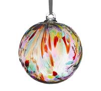 Sienna Glass 10cm Friendship Ball - Feather Design -Multicoloured