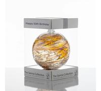 Sienna Glass 10cm Friendship Ball - Happy 50th Birthday